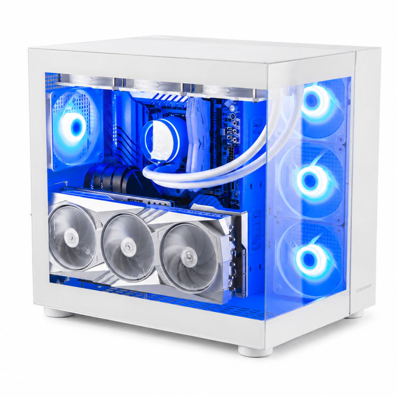 美洲獅 Cougar 純白海景房 最新雙AMD RYZEN5+RX9060XT 16G水冷主機