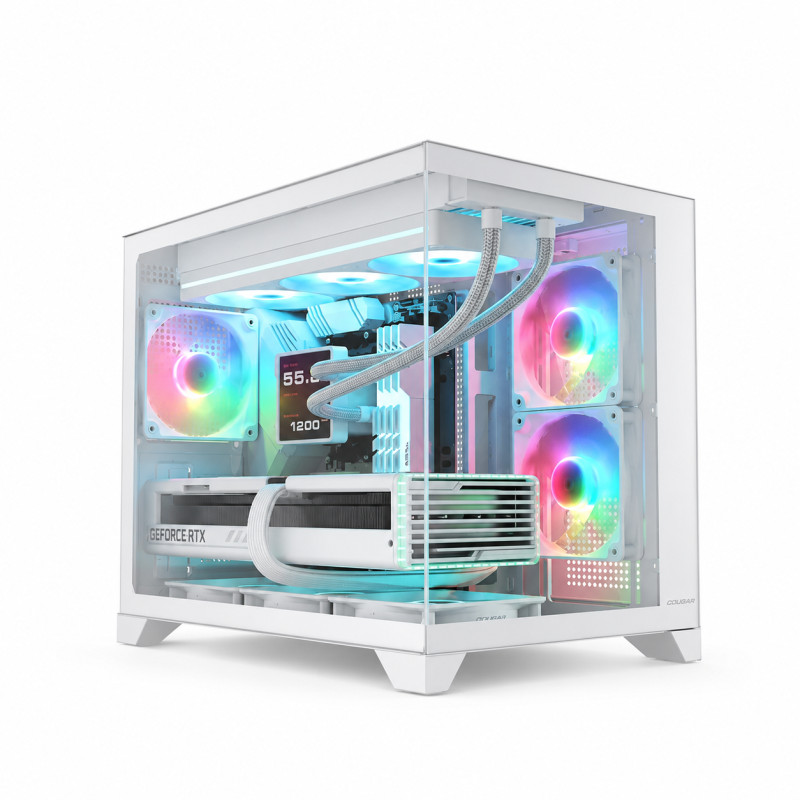 美洲獅COUGAR 純白海景房 最新雙AMD RYZEN5+RX9060XT 16G水冷主機